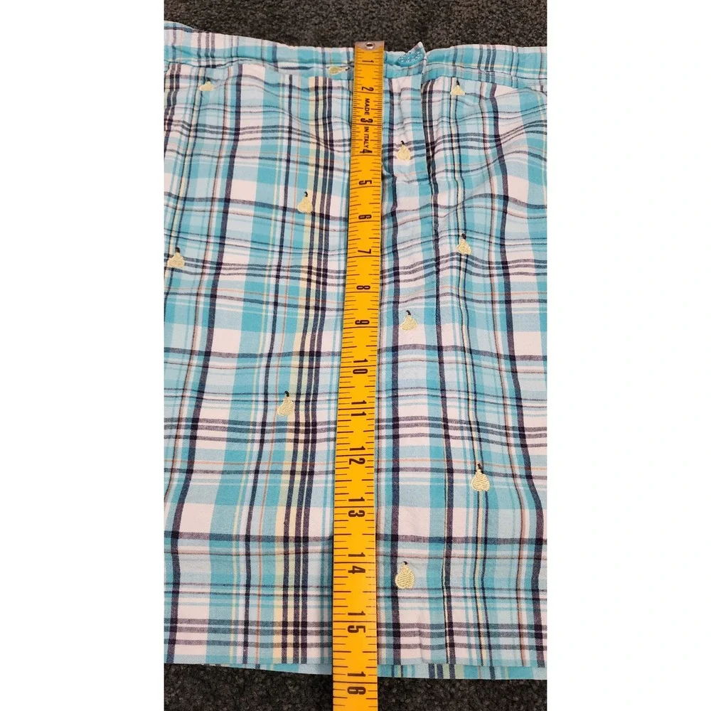 IZOD Skort Golf Athletic Plaid Embroidered Pears Blue White Skirt Size 2 Sport‎